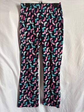 George Navy Pajama Pants with Pink, Teal & White Sock Pattern